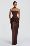 Draped Corset Maxi Gown - Luxury Evening Elegance