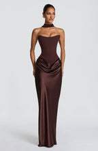 Draped Corset Maxi Gown - Luxury Evening Elegance