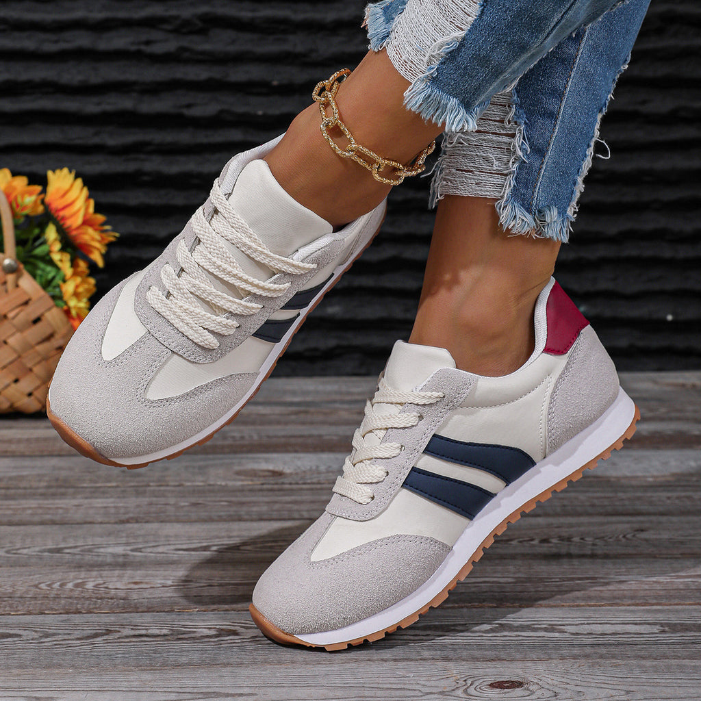 Retro-Vibe Suede Panel Sneakers - Classic Multi-Textured Trainers