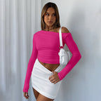 The Snatched Asymmetric Off-Shoulder Ruched Top