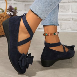 Enchanted Bow Suede Flats - Timeless "Coquette" Comfort Style