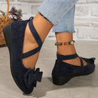 Enchanted Bow Suede Flats - Timeless "Coquette" Comfort Style