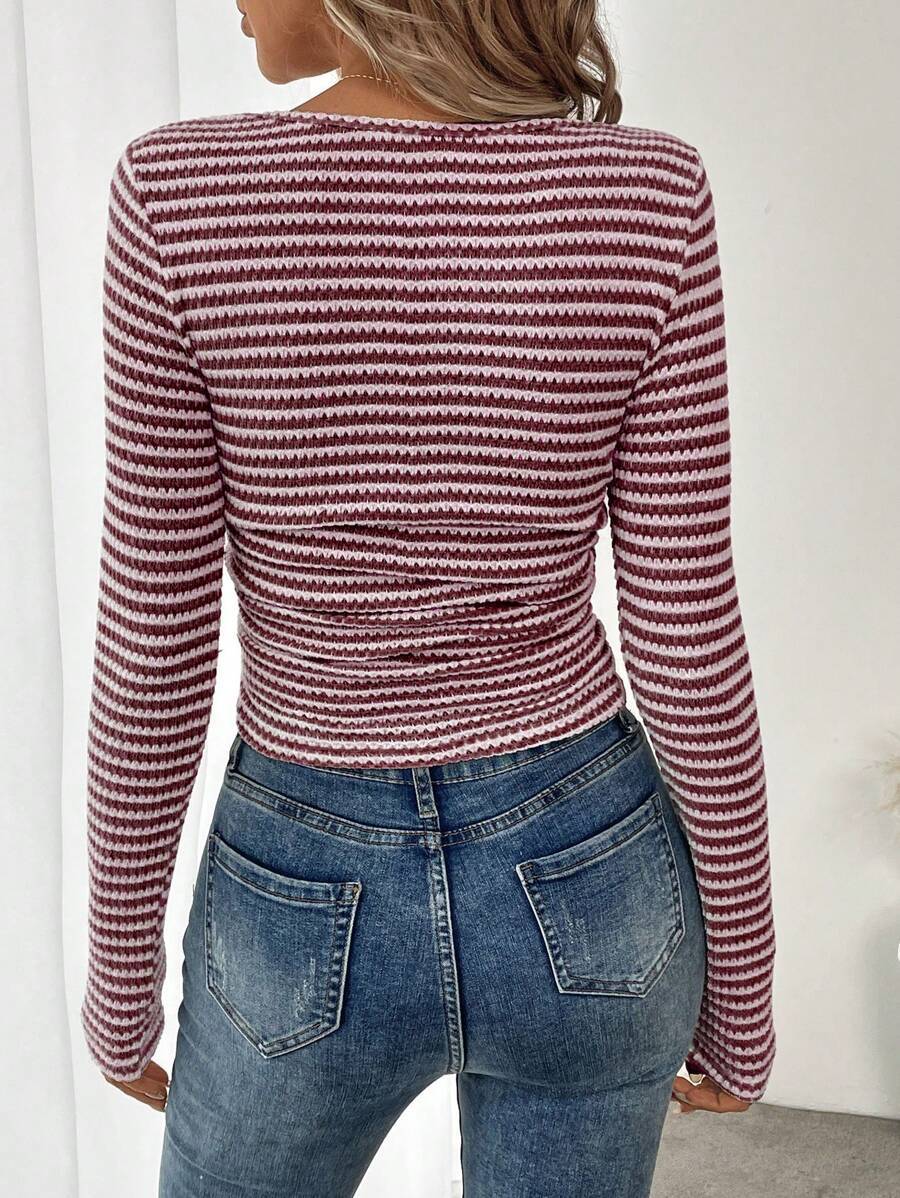 Knitted long-sleeved bottoming shirt
