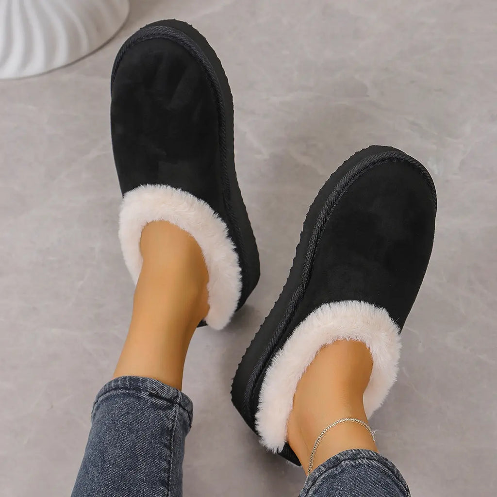 Slippers for Women, Elegant 3D Fluffy Ankle Booties with Warm Plush Lining, Cushioned Indoor House Shoes with Non-Slip Thick EVA Sole, House Slippers, Closed Toe, Walking Shoes