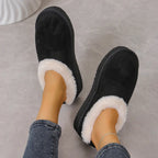 Slippers for Women, Elegant 3D Fluffy Ankle Booties with Warm Plush Lining, Cushioned Indoor House Shoes with Non-Slip Thick EVA Sole, House Slippers, Closed Toe, Walking Shoes