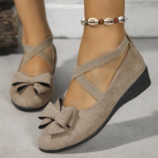 Enchanted Bow Suede Flats - Timeless "Coquette" Comfort Style