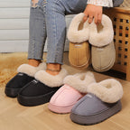 Plush Suede Faux-Fur Mules - Ultimate Cozy Loungewear Comfort