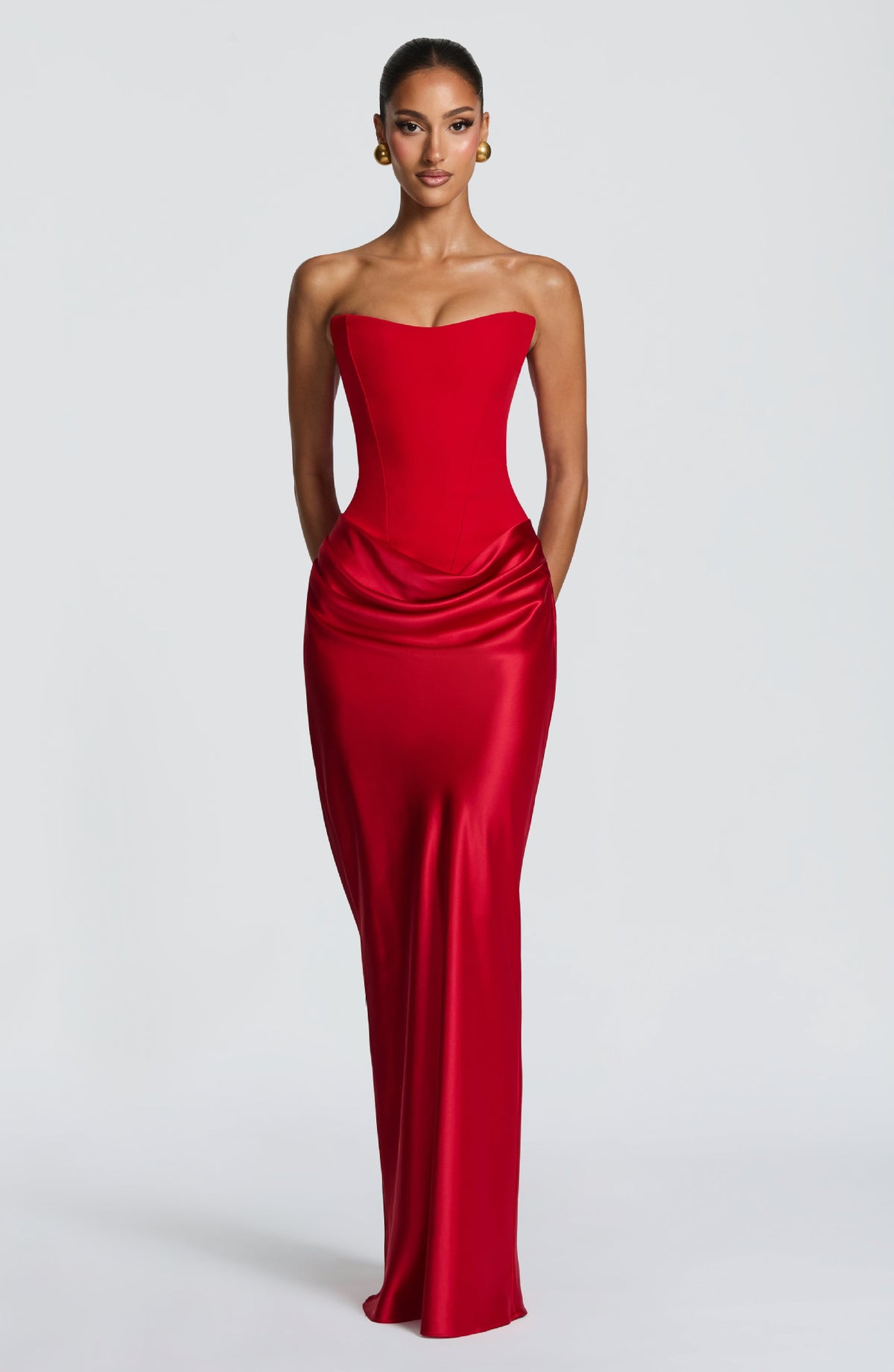 Draped Corset Maxi Gown - Luxury Evening Elegance