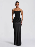 Draped Corset Maxi Gown - Luxury Evening Elegance