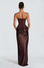 Draped Corset Maxi Gown - Luxury Evening Elegance