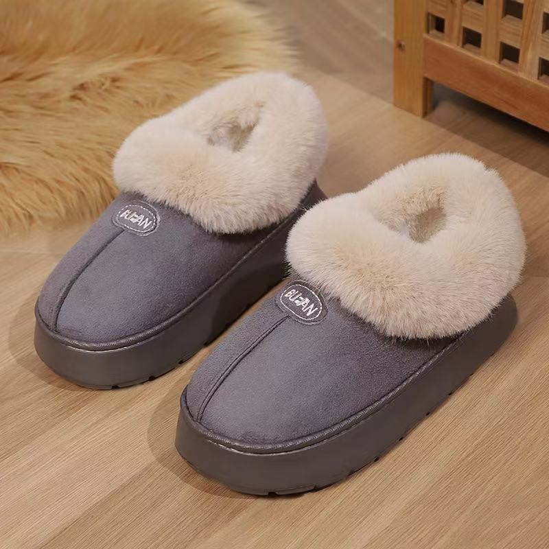 Plush Suede Faux-Fur Mules - Ultimate Cozy Loungewear Comfort