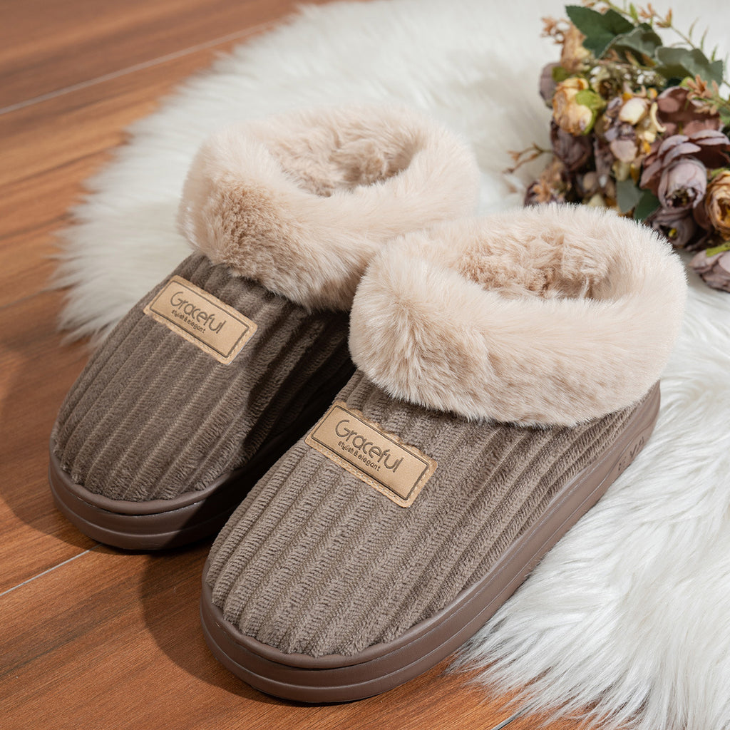 Plush Suede Faux-Fur Mules - Ultimate Cozy Loungewear Comfort