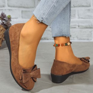 Enchanted Bow Suede Flats - Timeless "Coquette" Comfort Style