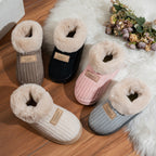Plush Suede Faux-Fur Mules - Ultimate Cozy Loungewear Comfort