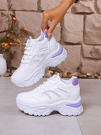 White Platform Casual Shoes Designed for Women, Featuring a Non-Slip Thick Sole, Breathable and Comfortable, Suitable for Daily Wear, Dates, and Street Style Outfits, Versatile and Durable for All Seasons.