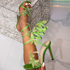Monarch Crystal-Embellished Butterfly Heels - High-Fashion Statement Stiletto