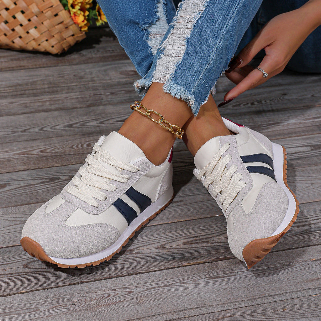Retro-Vibe Suede Panel Sneakers - Classic Multi-Textured Trainers