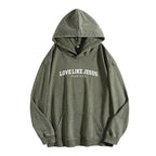 Holafish Women'S "Love like Jesus" Print Acid Wash Hoodie Vintage Sweatshirt Oversized Loose Fit Winter Warm Streetwear Casual Tunic