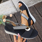 Horizon Metallic-Accent Slingback Sandals - Comfortable Platform Summer Style