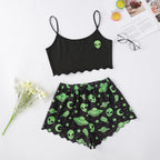 Jack-O'-Lantern Cami & Short Set - Festive Halloween Loungewear