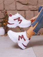 White Platform Casual Shoes Designed for Women, Featuring a Non-Slip Thick Sole, Breathable and Comfortable, Suitable for Daily Wear, Dates, and Street Style Outfits, Versatile and Durable for All Seasons.