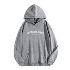 Holafish Women'S "Love like Jesus" Print Acid Wash Hoodie Vintage Sweatshirt Oversized Loose Fit Winter Warm Streetwear Casual Tunic