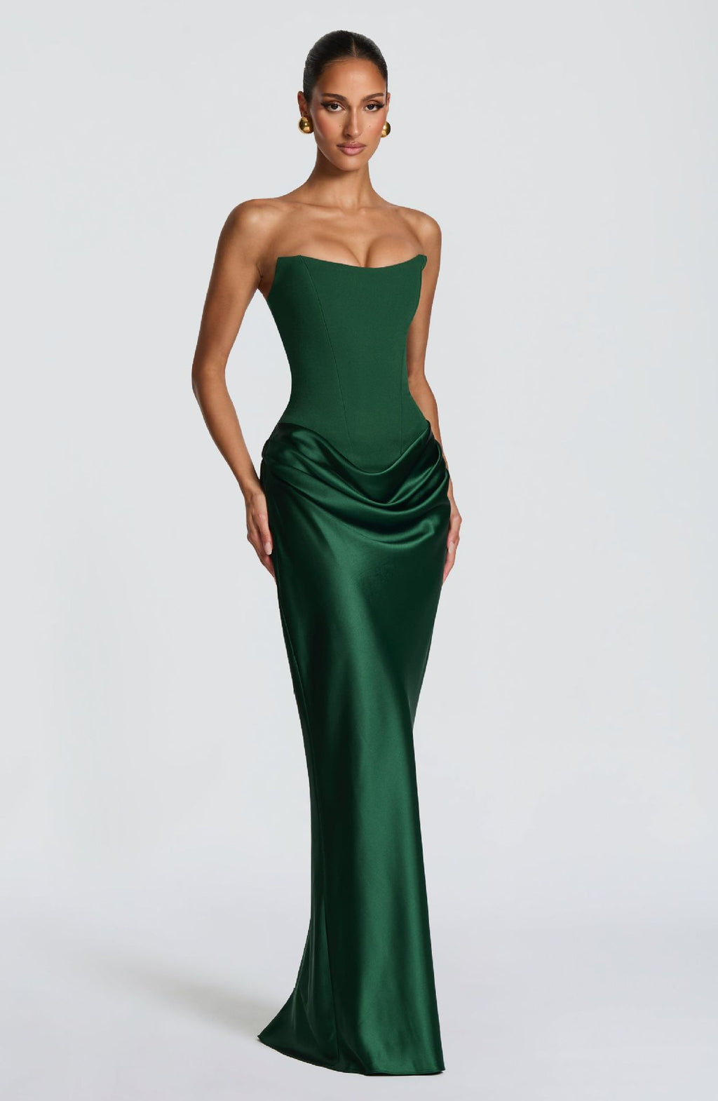 Draped Corset Maxi Gown - Luxury Evening Elegance