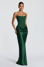 Draped Corset Maxi Gown - Luxury Evening Elegance