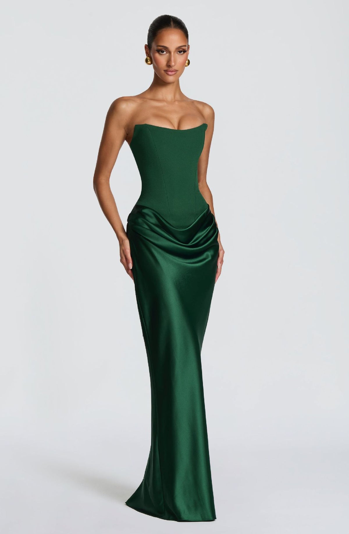 Draped Corset Maxi Gown - Luxury Evening Elegance