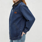 Emmiol【Back to School】Barn Jean Jacket for Women Zipper 2026 Clean Fit Long Sleeve Denim Jackets