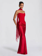 Draped Corset Maxi Gown - Luxury Evening Elegance