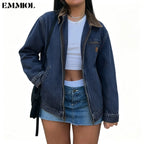 Emmiol【Back to School】Barn Jean Jacket for Women Zipper 2026 Clean Fit Long Sleeve Denim Jackets