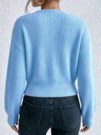 The Aspen Cable-Trim Crossover Wrap Sweater