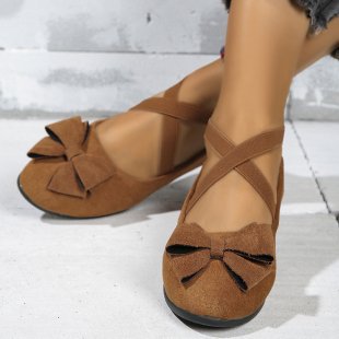 Enchanted Bow Suede Flats - Timeless "Coquette" Comfort Style