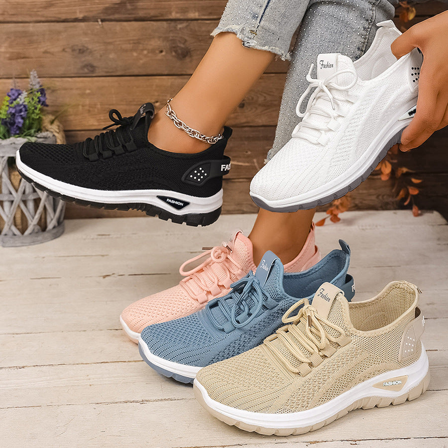 Breathable Air-Mesh Knit Sneakers - Lightweight All-Day Comfort