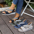 Horizon Metallic-Accent Slingback Sandals - Comfortable Platform Summer Style