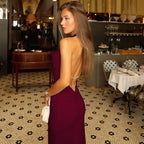 Serene Sky Halter Maxi Dress - Draped Cowl Neck Glamour