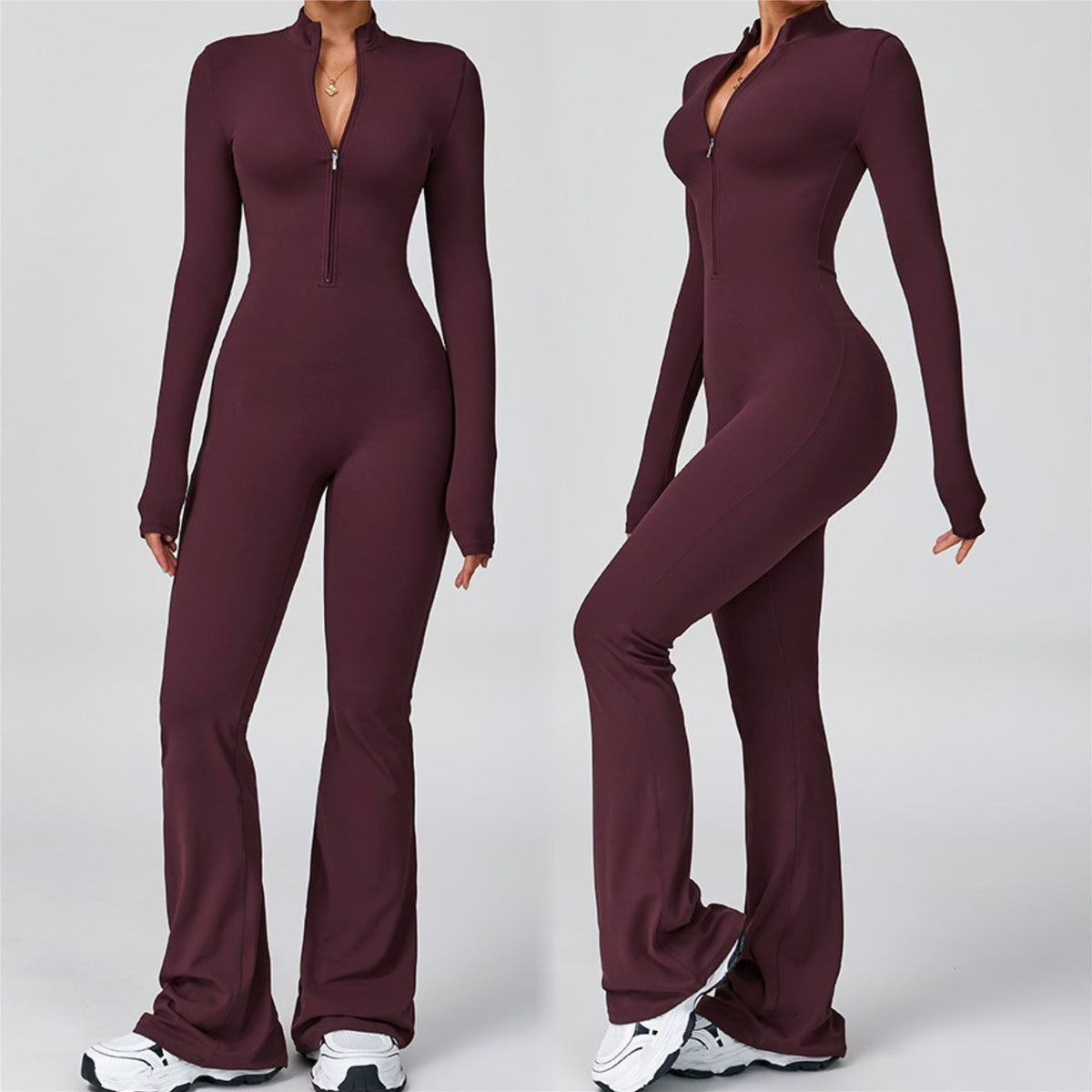Sculpting Flare Active Jumpsuit - The Ultimate Athleisure One-Piece