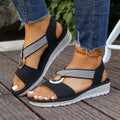 Horizon Metallic-Accent Slingback Sandals - Comfortable Platform Summer Style