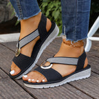 Horizon Metallic-Accent Slingback Sandals - Comfortable Platform Summer Style