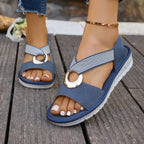 Horizon Metallic-Accent Slingback Sandals - Comfortable Platform Summer Style