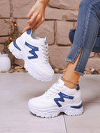 White Platform Casual Shoes Designed for Women, Featuring a Non-Slip Thick Sole, Breathable and Comfortable, Suitable for Daily Wear, Dates, and Street Style Outfits, Versatile and Durable for All Seasons.