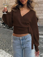 The Parisian Tie-Waist Wrap Sweater