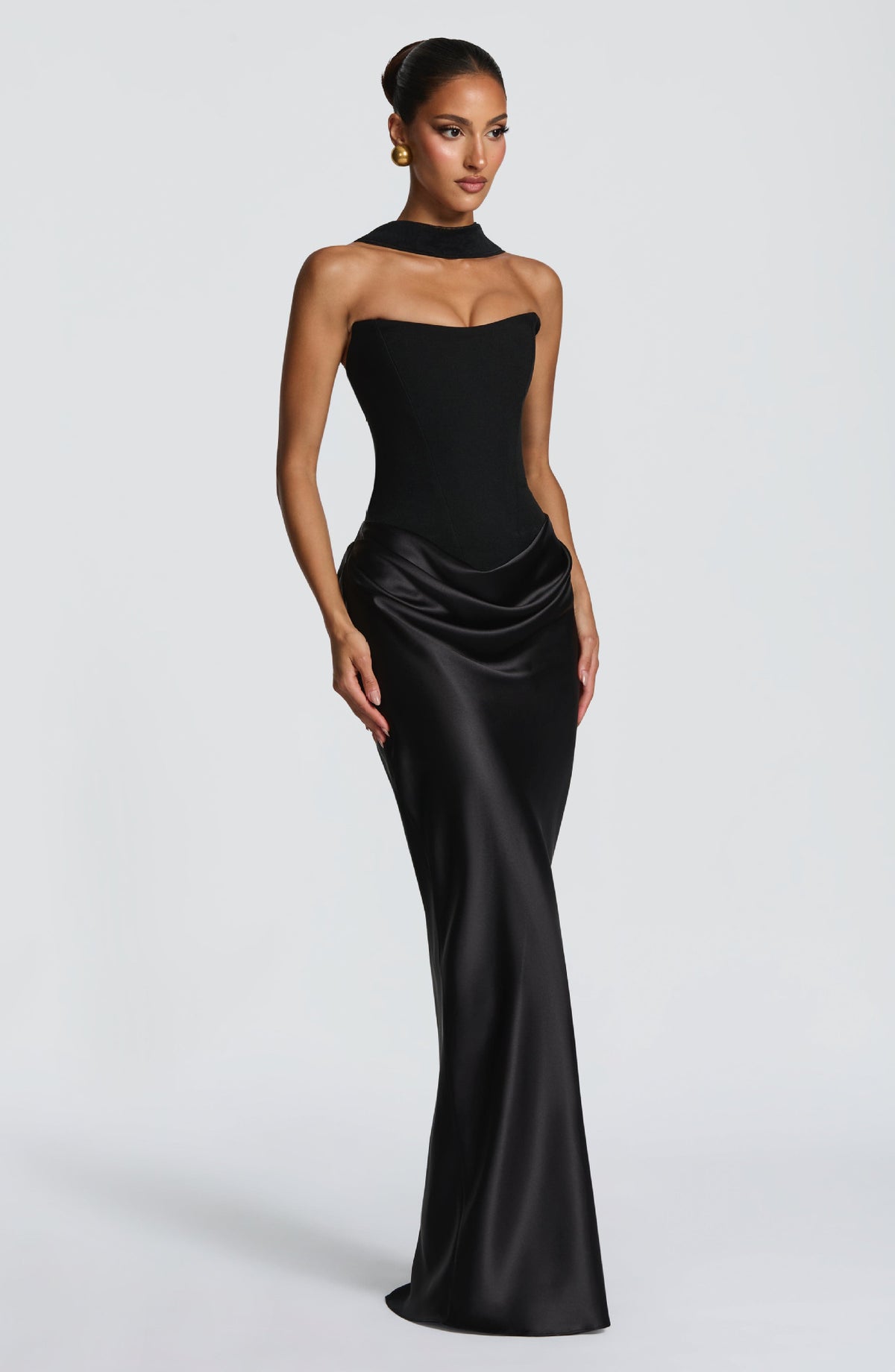 Draped Corset Maxi Gown - Luxury Evening Elegance