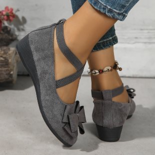 Enchanted Bow Suede Flats - Timeless "Coquette" Comfort Style