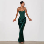 Draped Corset Maxi Gown - Luxury Evening Elegance