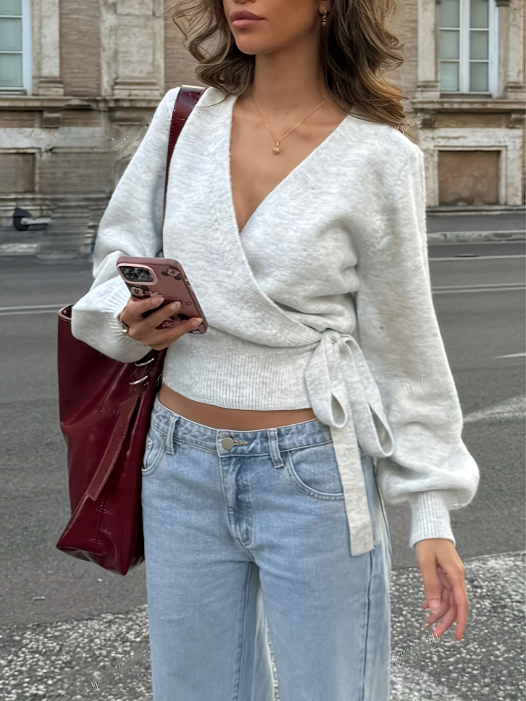 The Parisian Tie-Waist Wrap Sweater