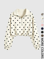 Women'S Half-Zip Stand Collar Drawstring Cropped Short Sweatshirt, Spring & Fall Casual Fashion, Comfortable and Stylish