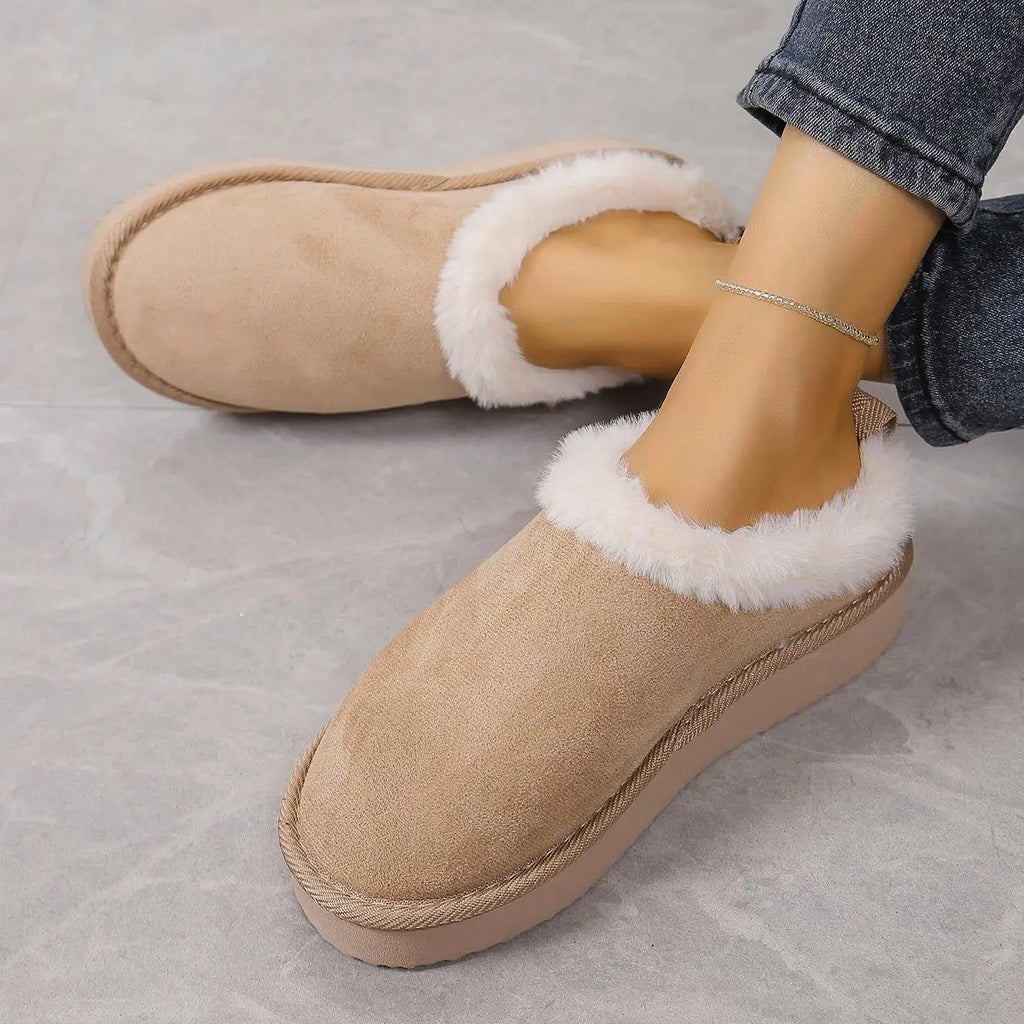 Slippers for Women, Elegant 3D Fluffy Ankle Booties with Warm Plush Lining, Cushioned Indoor House Shoes with Non-Slip Thick EVA Sole, House Slippers, Closed Toe, Walking Shoes