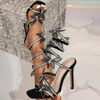 Monarch Crystal-Embellished Butterfly Heels - High-Fashion Statement Stiletto